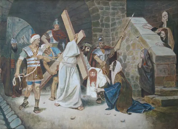 Çarmıhın 6. İstasyonları 'nda Veronica İsa' nın, İsa 'nın Kutsal Kalbi Kilisesi' nin, Zagreb 'deki Salata' nın, Hırvatistan 'ın yüzünü sildi.