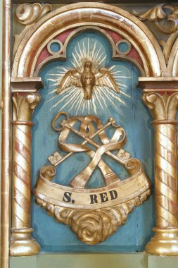 Hırvatistan 'ın Vukovina kentindeki Kutsal Bakire Meryem' in Ziyareti Kilisesi 'nin ana sunağı.