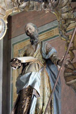 Aziz Joachim, Ludina 'daki Aziz Mikail Kilisesi' nin sunağında heykel.