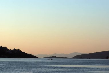 Denizde gün batımı, Korcula Adası, Hırvatistan