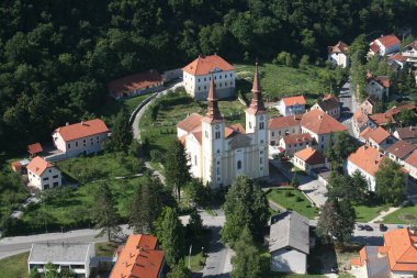 Hırvatistan 'ın Pregrada kentinde Bakire Meryem Varsayımı Kilisesi