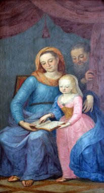 Kutsal Bakire Meryem ve ailesi St. Anne ve St. Joachim, Lepoglava 'daki Meryem Ana' nın Meryem Ana 'nın Meryem Ana Ana' sı Kilisesi 'nin sunağı.