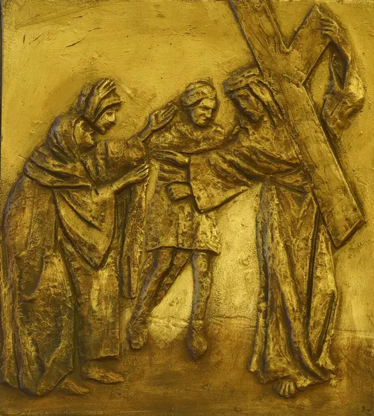 Çarmıhın 8. İstasyonları, İsa Kudüs 'ün kızlarıyla tanıştı, Spansko, Zagreb, Hırvatistan' daki Our Lady of Sorrows kilisesi.