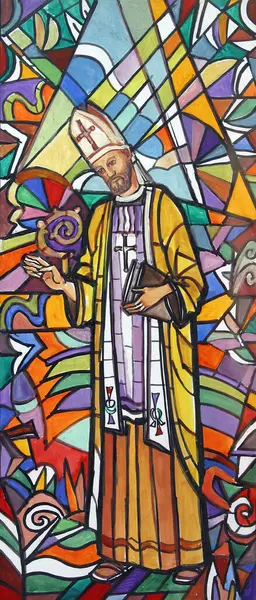 Kutsanmış Agostino Casotti, Hırvatistan 'ın Velika Gorica kentindeki Aziz Peter ve Paul kilisesinin vitraylı penceresinin çizimi.