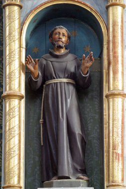 Aziz Francis, Hırvatistan 'ın Sopje kentindeki Aziz Mary Magdalene kilisesinde Aziz Vitus' un mihrabındaki heykel.