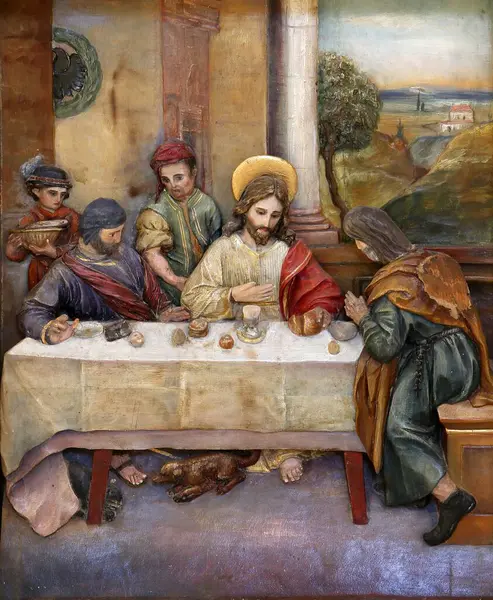 Matthew, Hırvatistan 'ın Stitar kentindeki Aziz Matthew Kilisesi' ndeki Aziz Anthony mihrabında İsa 'yı bir ziyafete davet etti.