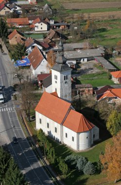 Hırvatistan 'ın Pescenica kentinde Bakire Meryem' in Varsayımı Kilisesi