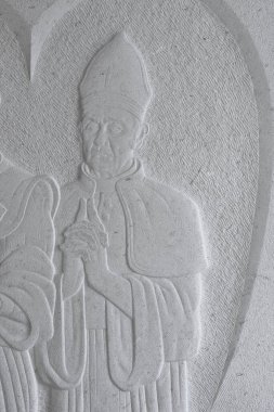 Hırvatistan 'ın Korcula adası Blato' da çarmıha gerilen İsa 'nın Kutsal Marija' sının mabedi Kutsal Marija Petkoviç 'in yaşamından karakteristik sahneler tasvir ediliyor.