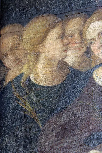 Aziz Justina, Hırvatistan 'ın Blato kentindeki Azizler Kilisesi' nin sunağında sunak.