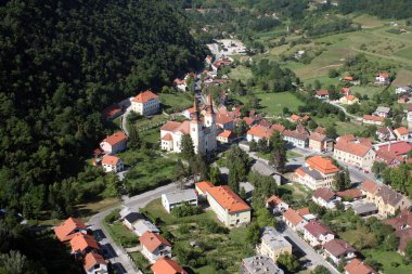 Hırvatistan 'ın Pregrada kentinde Bakire Meryem Varsayımı Kilisesi