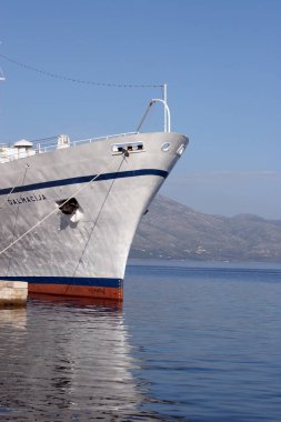 Hırvatistan 'ın Korcula limanında Dalmacija yolcu gemisi