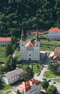 Hırvatistan 'ın Pregrada kentinde Bakire Meryem Varsayımı Kilisesi