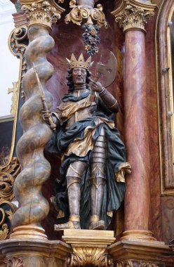 Macaristan 'lı Aziz Ladislaus, Hırvatistan' ın Kotari kentindeki Noblac 'lı Aziz Leonard Kilisesi' nin ana mihrabı.