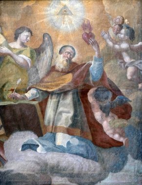 Hırvatistan 'ın Kotari kentindeki Noblac Aziz Leonard kilisesinde Aziz Augustine sunağı