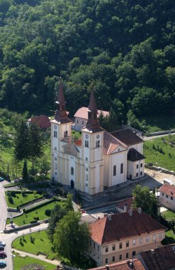 Hırvatistan 'ın Pregrada kentinde Bakire Meryem Varsayımı Kilisesi