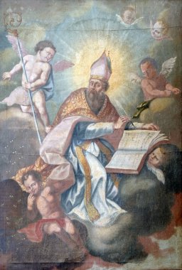 Hırvatistan 'ın Kotari kentindeki Noblac Aziz Leonard kilisesinde Aziz Gregory sunağı