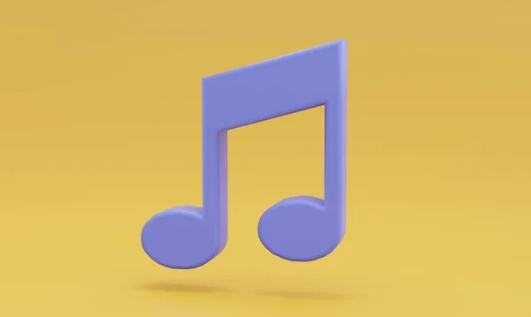 Minimal Purple Music Note Symbol Orange Background Illustration — Stock Photo, Image