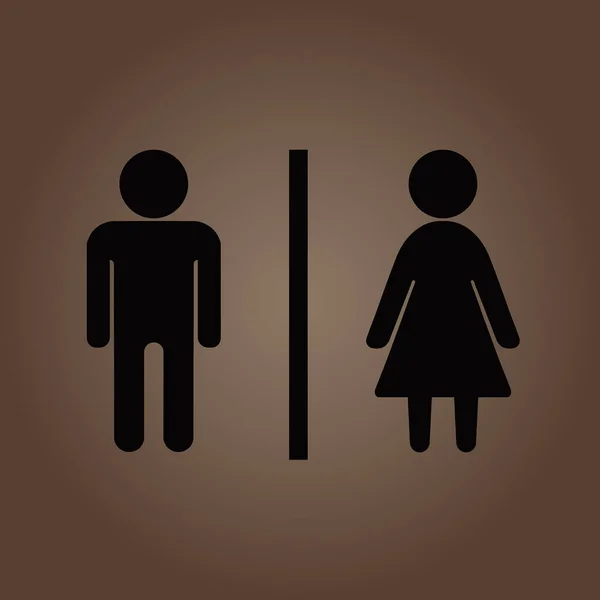 Jednoduchá Základní Znaková Ikona Mužské Ženské Toaletní Piktogramy Ikony Cedule — Stockový vektor