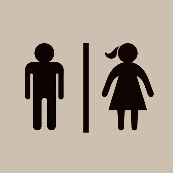 Проста Основна Значка Значка Чоловічої Жіночої Піктограми Вбиральні Іконки Туалету — стоковий вектор