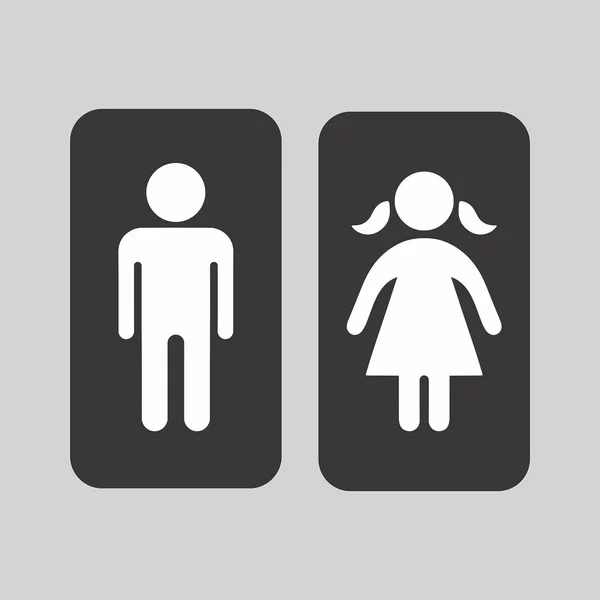 Einfaches Symbol Für Männliche Und Weibliche Toilettenpiktogramme Symbole Badezimmertürschilder Vektorillustration — Stockvektor