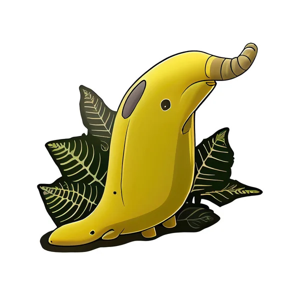 Cartoon Banana Slug sticker for nature lovers. Show off your love for the unique creature found in western North American forests.