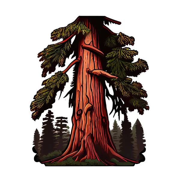 Stunning Redwood tree cartoon sticker for decorating. Show your love for the west coast & nature with this design.