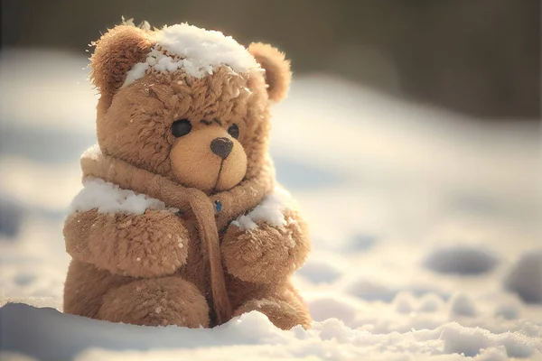 snow teddy bear