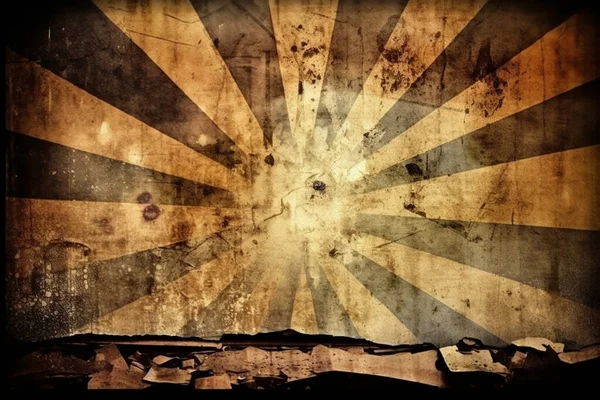 Retro sun burst vintage banner background with copy space. Grunge texture of old paper style.