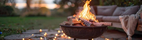 Cozy Fire Pit Gathering Marshmallow Roasting Warm Blankets — Stock Photo, Image