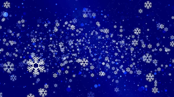 Künstlerische Illustration Computer Gerendert Blaue Neujahrskarte Mit Schneeflocken — Stockfoto
