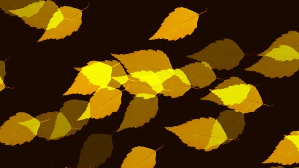 Artistieke Creatieve Video Computer Maken Plant Achtergrond Vallen Geel Vliegende — Stockvideo