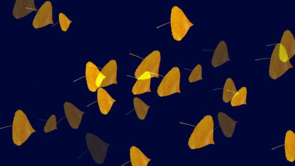 Καλλιτεχνικό Δημιουργικό Βίντεο Υπολογιστή Καθιστούν Φυτικό Υπόβαθρο Πτώση Κίτρινα Φύλλα — Αρχείο Βίντεο