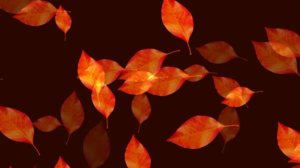 Artystyczne Kreatywny Komputer Wideo Renderowania Roślin Tło Spadające Czerwone Liście — Wideo stockowe