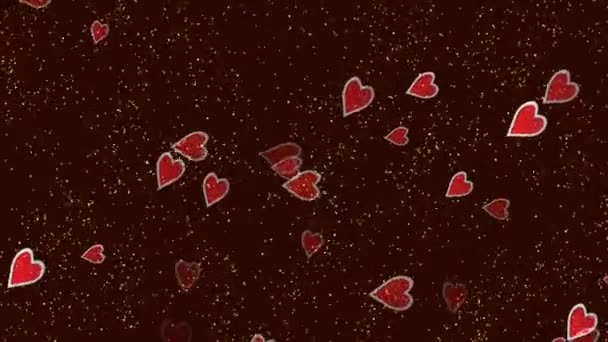 Ünnepi Videó Képernyővédő Tiszteletére Minden Szerelmeseinek Valentin Nap Megindító Szívvel — Stock videók