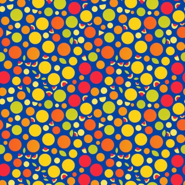 Renkli daireler, kumaş baskısı ve web sitesi tasarımı için soyut ve pürüzsüz desen