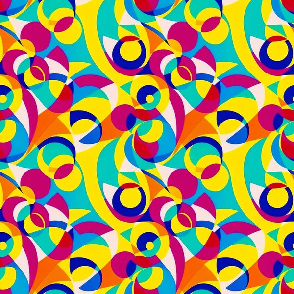 Абстрактный Бесшовный Рисунок Разноцветными Фигурами Стиле Супрематизма Печати Ткани Дизайн — стоковое фото