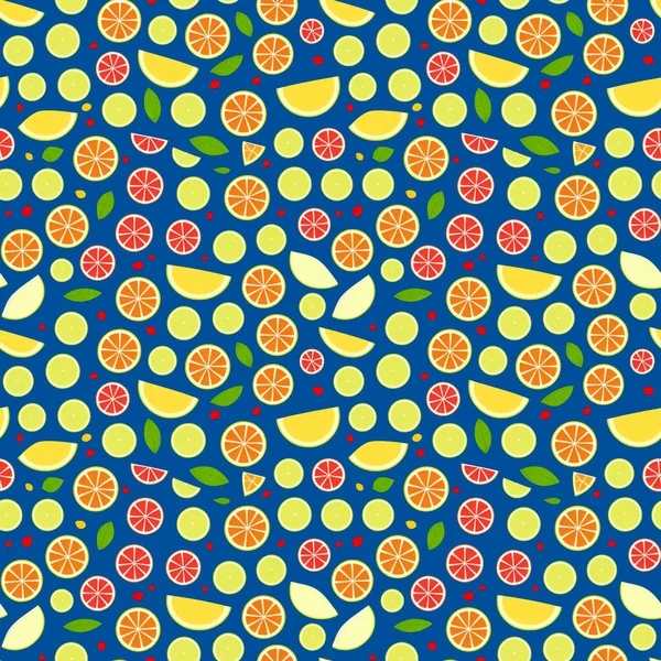 Αφηρημένη Αδιάλειπτη Μοτίβο Φρούτων Πολύχρωμα Σχήματα Επίπεδο Στυλ Υπεργραμματισμού Για — Φωτογραφία Αρχείου