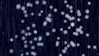 Soyut animasyon video arka plan ekran koruyucu kar taneleri ile Noel resmi yaratıcı modern bilgisayar 4k kalitesinde