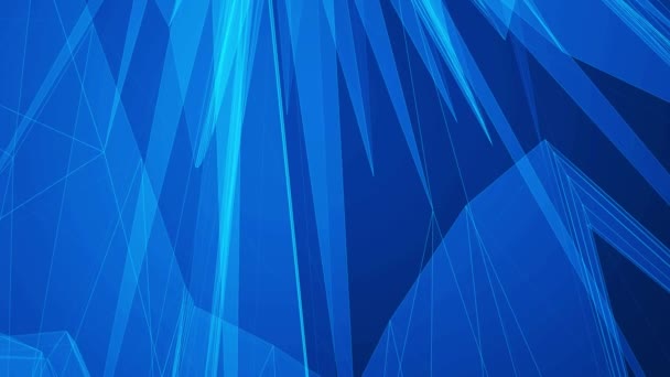 动画视频背景屏保护蓝破碎体积线性网格创意现代计算机渲染4K质量 — 图库视频影像