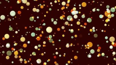 Koyu arkaplan üzerinde parlak renkli daireler olan küçük video klibi, bilgisayar oluşturma
