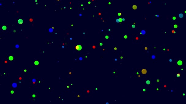 Minuut Videoclip Met Felgekleurde Cirkels Een Donkere Achtergrond Computer Rendering — Stockvideo