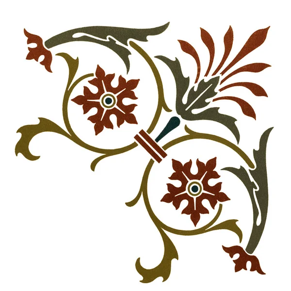 Şeffaf Arkaplanda Rönesans Çiçek Tasarımı Ögeleri — Stok fotoğraf