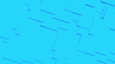 Video ekran koruyucu hacim kare figürleri mavi tonlarda dijital hareketle çevriliyor