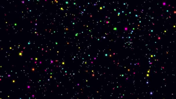 Multe Particule Luminoase Zboară Spre Observator Fundal Abstract — Videoclip de stoc