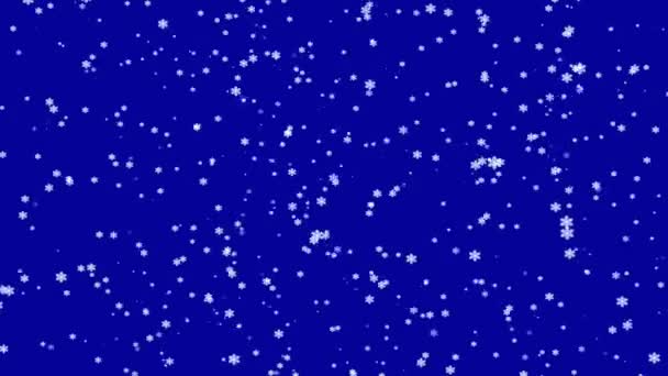 Mnoho Částic Podobě Krásné Bílé Sněhové Vločky Vesmíru Nový Rok — Stock video