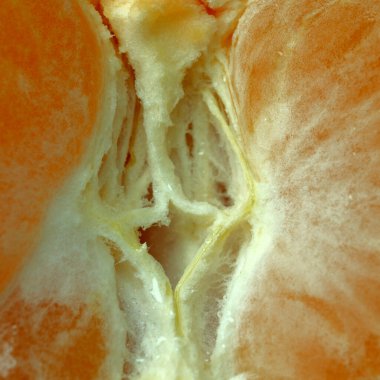 Soyulmuş olgun sulu meyve dilimleri yakın plan, kavramsal soyut sanat görüntüsü, makro