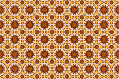 A vibrant floral design in orange and yellow brings a lively atmosphere. clipart