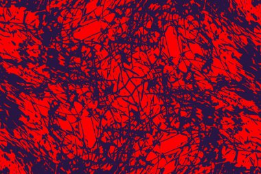 Dinamik iç içe geçen çizgiler ve şekiller çarpıcı bir kırmızı ve lacivert soyut tasarım yaratır.