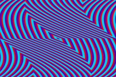 Renkli çizgiler dinamik dalgalar oluşturur ve izleyicinin duyularına enerji verir..