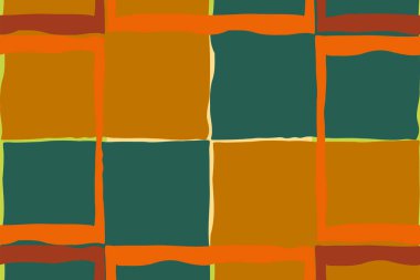 Renkli soyut tasarım turuncu aksanlarla aydınlatılmış toprak renklerini gösteriyor.